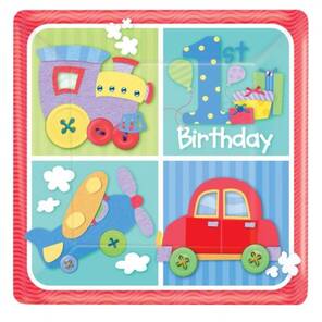 AMSCAN - İlk Yaşım Erkek - 8'li Küçük Tabak