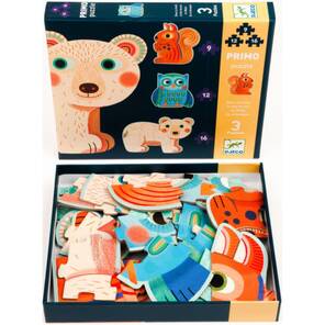 DJECO - Bebek Yapboz - Ormanda - 9+12+16 Parça