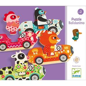 DJECO - Bolidanimo - Ahşap Yapboz - 8x2 Parça