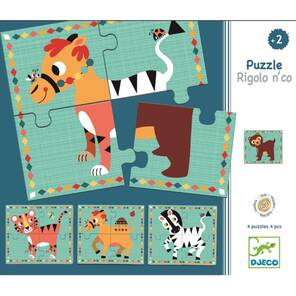 DJECO - Rigolo N'Co - Çocuk Yapboz - 4x4 Parça
