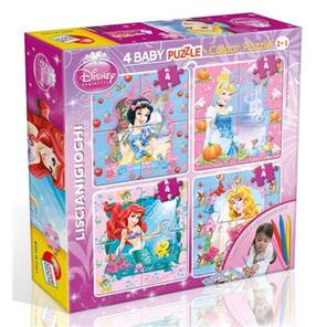LISCIANI - Disney Çift Yüzlü Bebek Yapboz - 4x4 Parça