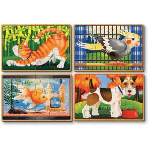 M&D 12'li 4 Ahşap Yapboz - Evcil Hayvanlar