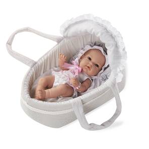 Swarovski Taşlı Yenidoğan Çantalı Et Bebek 33 cm.