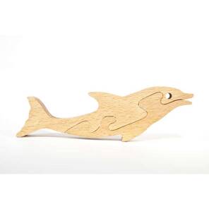 UNIQUE WOODEN PUZZLE TOYS - Su Akrobatı - Yunus - 2 Parça Yapboz Oyuncak